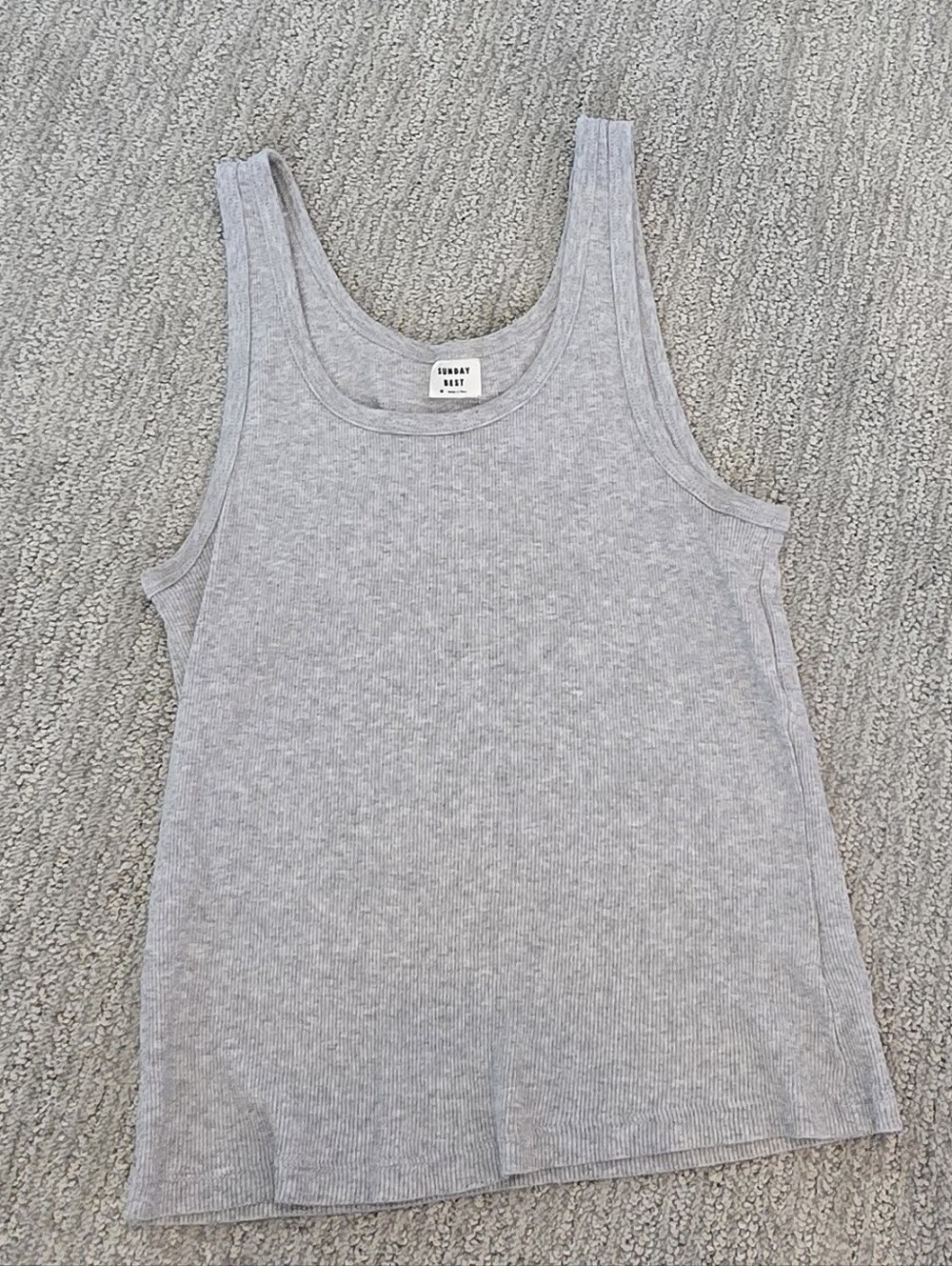 Sunday Best Aritzia Venti Tank heather chrome Grey Fully Ribbed Cotton